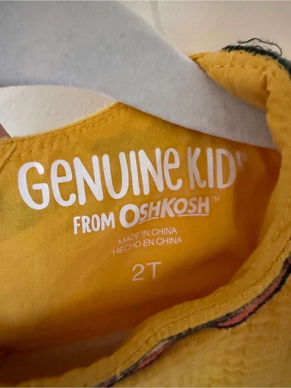 OshKosh B'gosh Mustard Yellow Textured Dress with Embroidered Trim